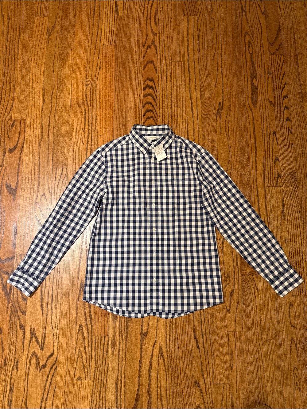 Crewcuts Boys Navy and White Check Button-Down Shirt